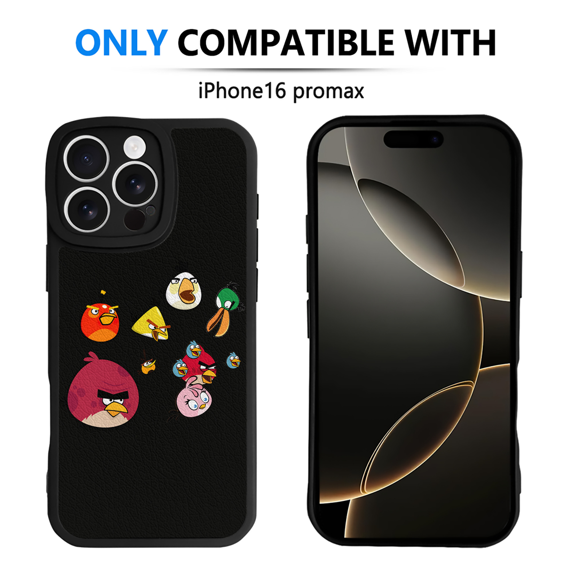 （画像用） Angry Birds アングリーバード 【iPhone 16シリーズ対応】シリコンスマホケース（レザー調） 材質：シリコン